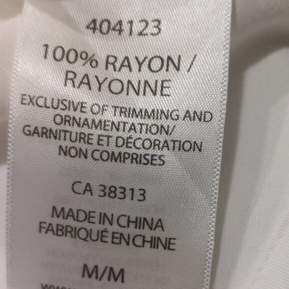 SEG'MENTS LUXE Women's 100% Rayon White Cap Sleeves Top w/Keyhole Back - Medium - Picture 5 of 7